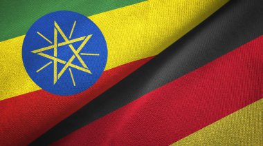 Etiyopya ve Almanya iki bayrak tekstil kumaş, kumaş doku