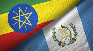 Etiyopya ve Guatemala iki bayraklar tekstil kumaş, kumaş doku