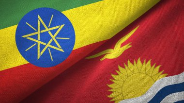 Etiyopya ve Kiribati iki bayraktekstil kumaş, kumaş doku