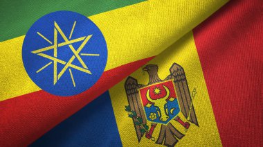 Etiyopya ve Moldova iki bayraktekstil kumaş, kumaş doku
