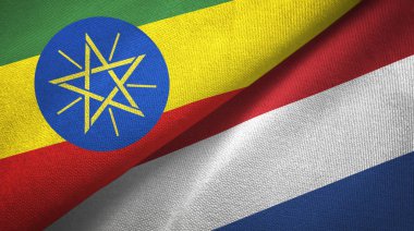Etiyopya ve Hollanda iki bayraktekstil kumaş, kumaş doku