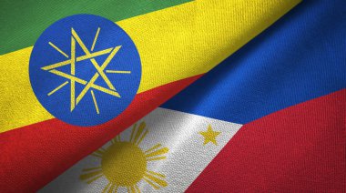 Etiyopya ve Filipinler iki bayraklar tekstil kumaş, kumaş doku