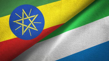 Etiyopya ve Sierra Leone iki bayraklar tekstil kumaş, kumaş doku