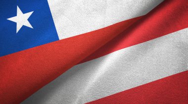 Şili ve Avusturya iki bayraktekstil kumaş, kumaş doku 