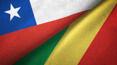 Şili ve Kongo iki bayraklar tekstil kumaş, kumaş doku 