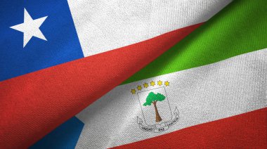 Şili ve Ekvator Ginesi iki bayraklar tekstil kumaş, kumaş doku