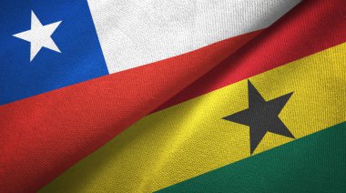 Şili ve Gana iki bayraktekstil kumaş, kumaş doku