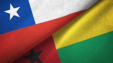 Şili ve Gine-Bissau iki bayraklar tekstil kumaş, kumaş doku