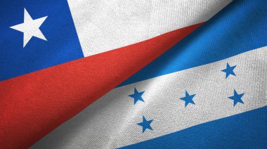 Şili ve Honduras iki bayraklar tekstil kumaş, kumaş doku