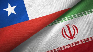 Şili ve İran iki bayraktekstil kumaş, kumaş doku