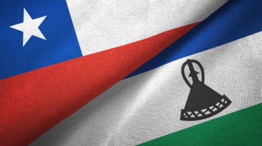 Şili ve Lesotho iki bayraktekstil kumaş, kumaş doku