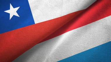 Şili ve Lüksemburg iki bayraklar tekstil kumaş, kumaş doku