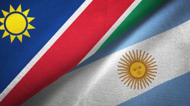 Namibya ve Arjantin iki bayraklar tekstil kumaş, kumaş doku 