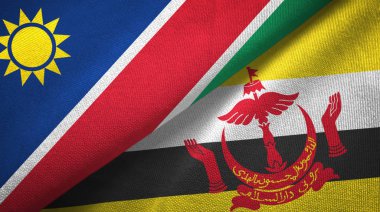 Namibya ve Brunei iki bayrak tekstil bez