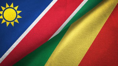 Namibya ve Kongo iki bayraklar tekstil kumaş, kumaş doku 