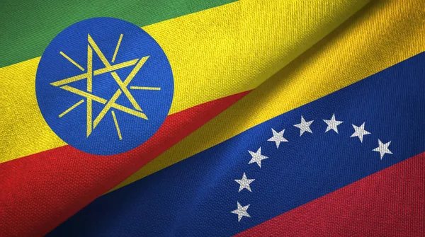 Etiyopya ve Venezuela iki bayraktekstil kumaş, kumaş doku