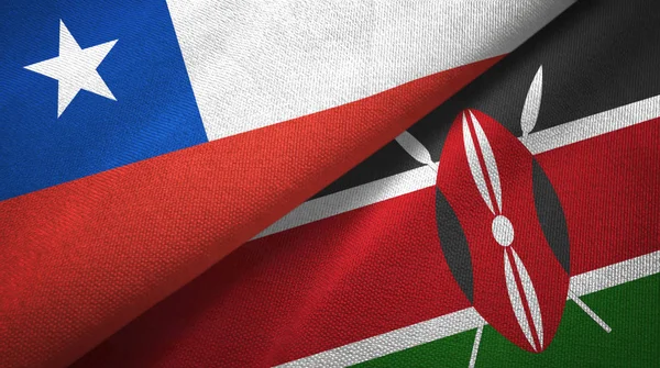 Şili ve Kenya iki bayraklar tekstil kumaş, kumaş doku