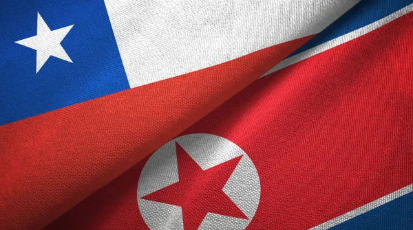 智利和朝鲜两旗纺织布，织物质地 — 图库照片