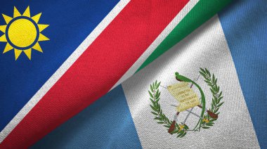 Namibya ve Guatemala iki bayraklar tekstil kumaş, kumaş doku