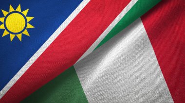 Namibya ve İtalya iki bayraklar tekstil kumaş, kumaş doku