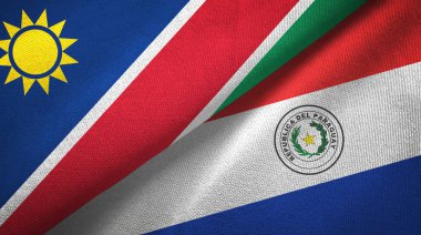 Namibya ve Paraguay iki bayraklar tekstil kumaş, kumaş doku