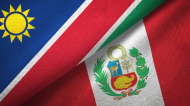 Namibya ve Peru iki bayrak lar tekstil kumaş, kumaş doku