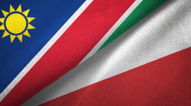 Namibya ve Polonya iki bayraklar tekstil kumaş, kumaş doku