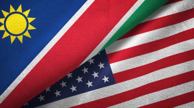 Namibya ve Amerika Birleşik Devletleri iki bayraklar tekstil kumaş, kumaş doku