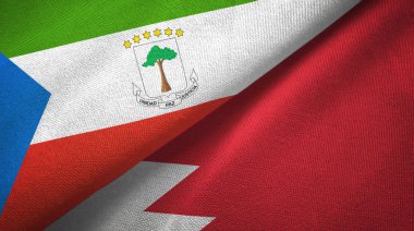 Ekvator Ginesi ve Bahreyn iki bayraklar tekstil kumaş, kumaş doku 