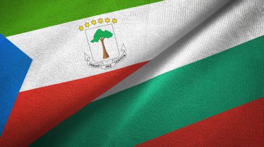Ekvator Ginesi ve Bulgaristan iki bayraktekstil kumaş, kumaş doku 