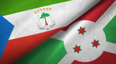 Ekvator Ginesi ve Burundi iki bayraklar tekstil kumaş, kumaş doku 