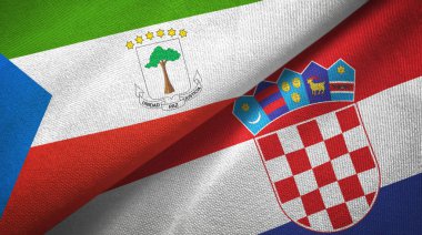 Ekvator Ginesi ve Hırvatistan iki bayraktekstil kumaş, kumaş doku