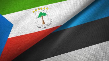 Ekvator Ginesi ve Estonya iki bayraktekstil kumaş, kumaş doku