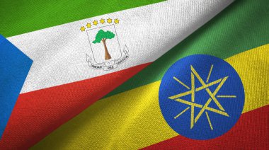 Ekvator Ginesi ve Etiyopya iki bayraklar tekstil kumaş, kumaş doku