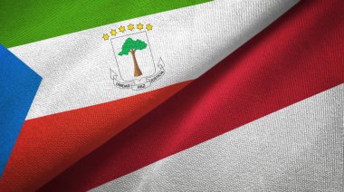 Ekvator Ginesi ve Endonezya iki bayraktekstil kumaş, kumaş doku