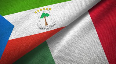Ekvator Ginesi ve İtalya iki bayraklar tekstil kumaş, kumaş doku
