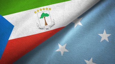 Ekvator Ginesi ve Mikronezya iki bayraktekstil kumaş, kumaş doku