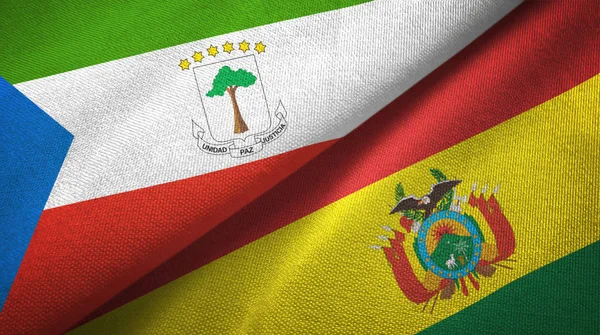 Екваторіальна Гвінея та Болівія два прапори текстильної тканини, текстура тканини — стокове фото