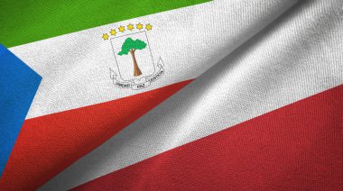 Ekvator Ginesi ve Polonya iki bayraklar tekstil kumaş, kumaş doku