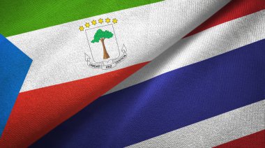 Ekvator Ginesi ve Tayland iki bayraklar tekstil kumaş, kumaş doku