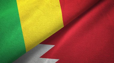 Mali ve Bahreyn iki bayraklar tekstil kumaş, kumaş doku 