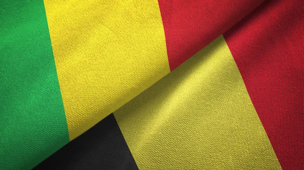 Малі та бельгійці два прапори текстильна тканина, текстура тканини — стокове фото