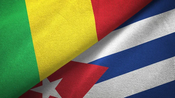 Mali and Cuba two flags textile cloth, fabric texture
