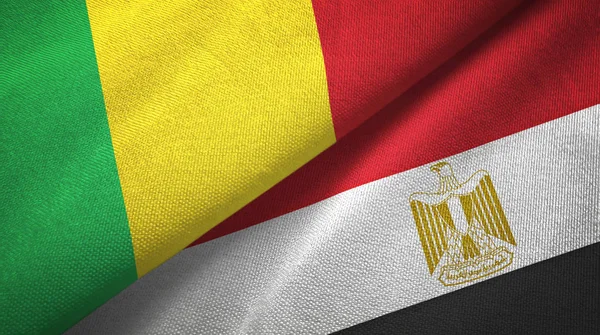 Mali and Egypt two flags textile cloth
