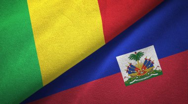 Mali ve Haiti iki bayraklar tekstil kumaş, kumaş doku