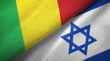 Mali ve İsrail iki bayrak tekstil kumaş, kumaş doku