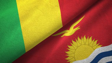 Mali ve Kiribati iki bayrak tekstil kumaş, kumaş doku