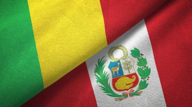 Mali ve Peru iki bayraklar tekstil kumaş, kumaş doku
