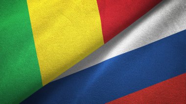 Mali ve Rusya iki bayraktekstil kumaş, kumaş doku