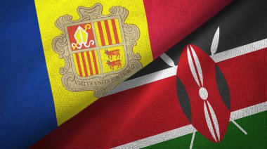 Andorra ve Kenya iki bayrak tekstil kumaş, kumaş doku